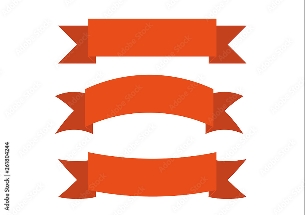 Orange banner ribbon vector design for print and web