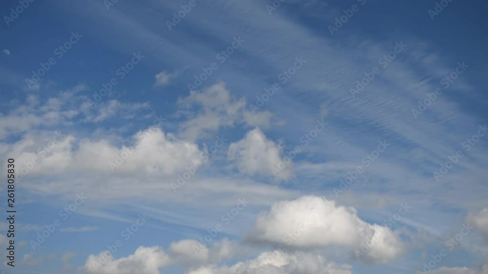 Overview of a beautiful blue sky in spring with fast moving clouds. Untouched nature. Footage. Overview of a beautiful blue sky in spring with fast moving clouds. Untouched nature. Footage.