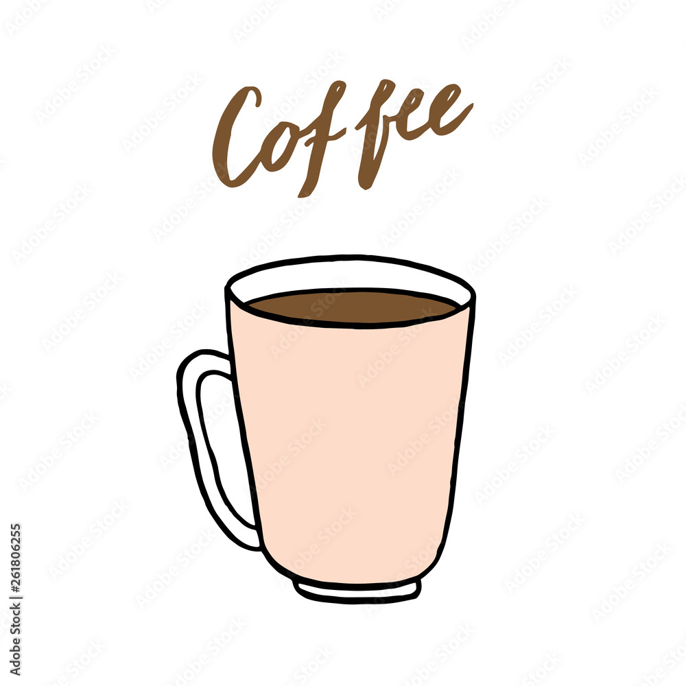 Vector illustration on white background. A Cup of tea and a kettle on the table. Tea time. Vector illustration on white background. A Cup of tea and a kettle on the table. Tea time.