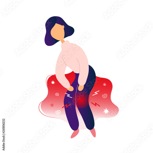 Sick woman with knee pain