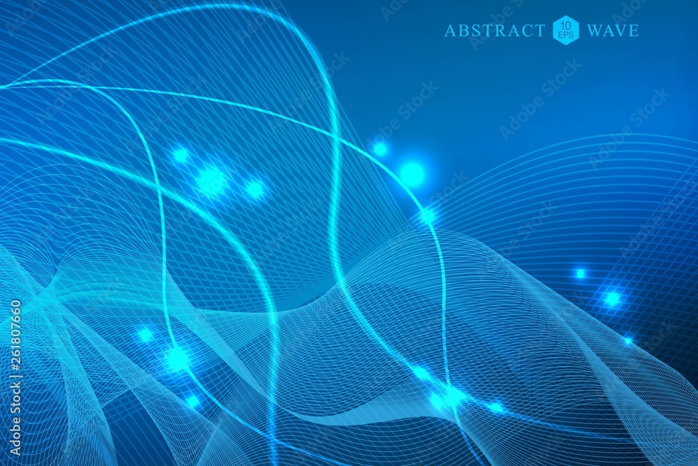 Fototapeta premium Abstract wave element for design.Big Data Visualization Background. Modern futuristic virtual abstract background. Vector illustration.
