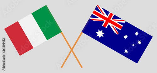 Australia and Italy. The Australian and Italian flags. Official colors. Correct proportion. Vector