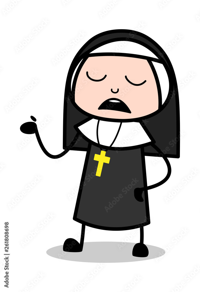 Unknowable - Cartoon Nun Lady Vector Illustration Unknowable - Cartoon Nun Lady Vector Illustration