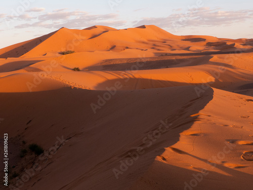Die Wüste Sahara im Süden von Marokko. Diese Sandwüste heißt auch Erg Chebbi.