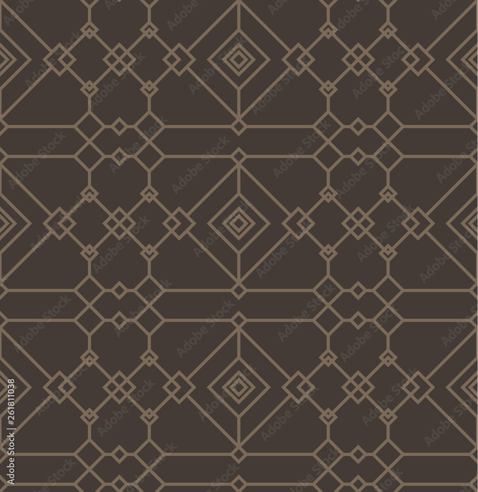 Naklejka premium linear abstract elements, seamless pattern