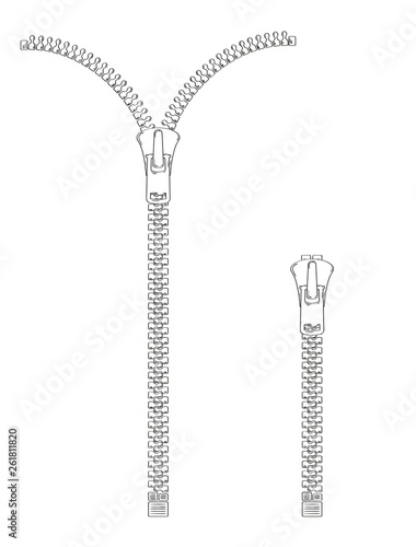 open and closed zipper