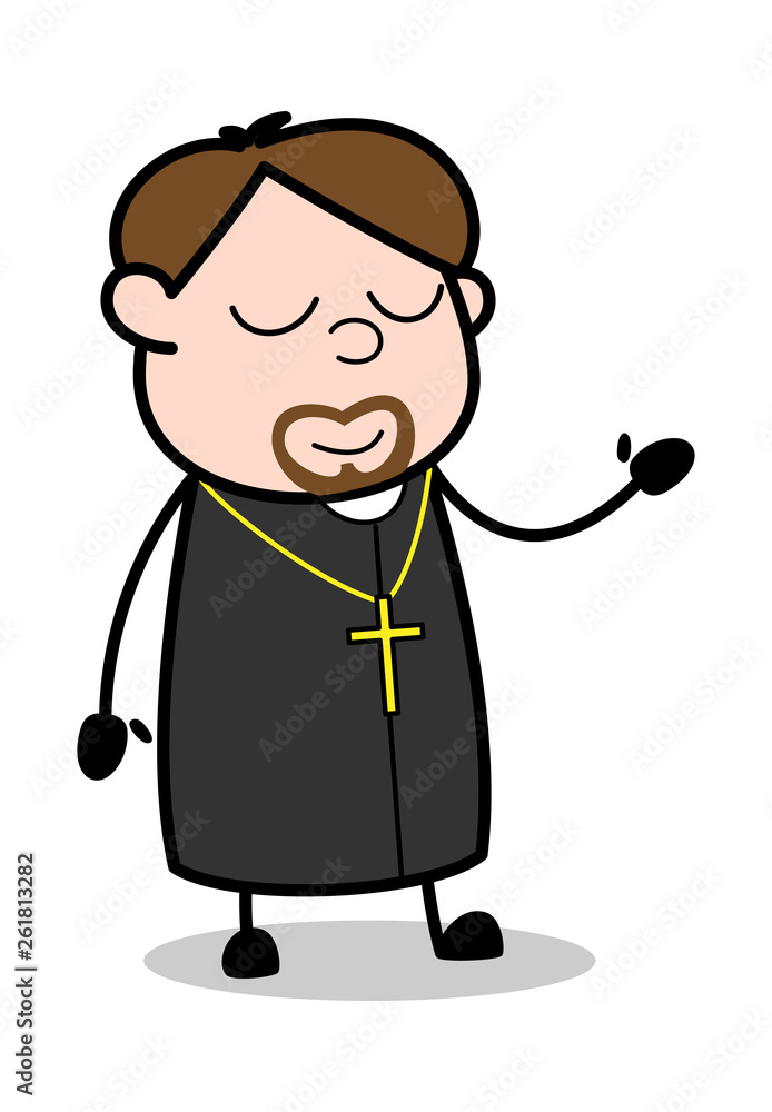 Napping - Cartoon Priest Religious Vector Illustration Napping - Cartoon Priest Religious Vector Illustration
