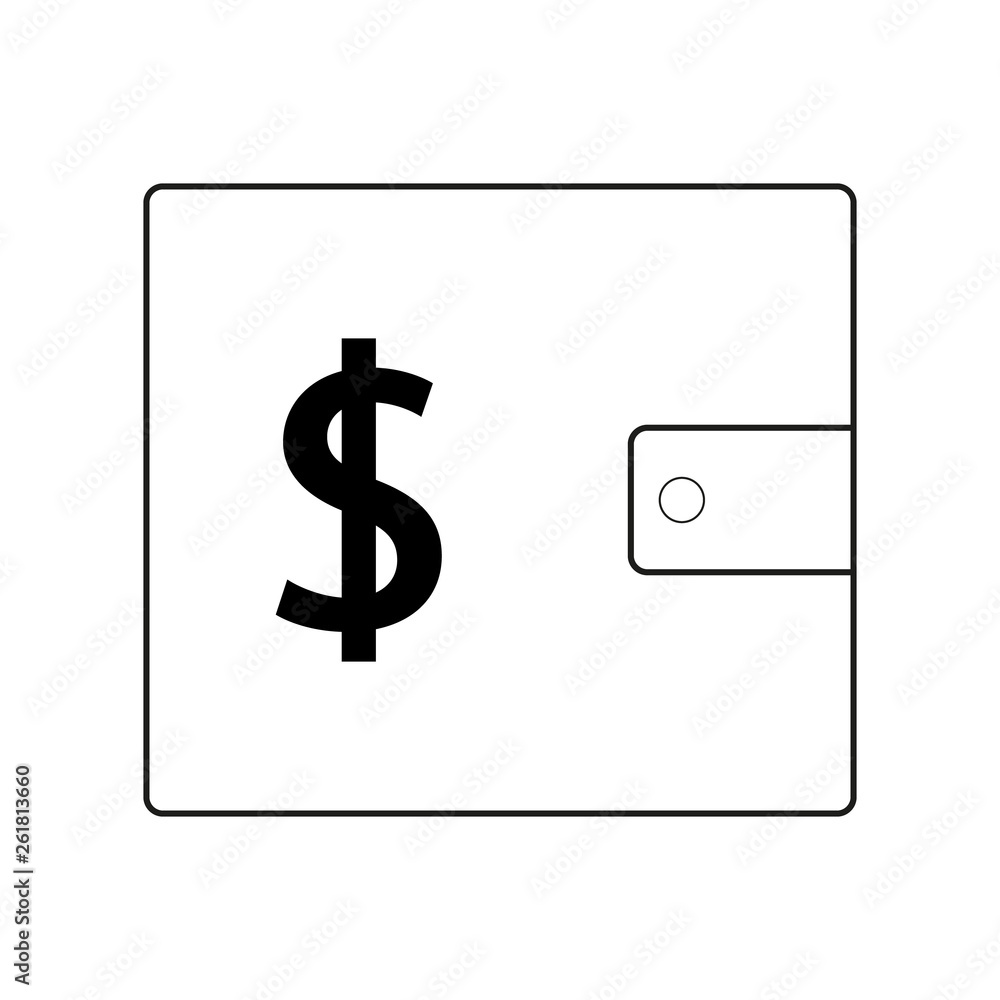 Shopping Wallet simple icon. Dollar sign. USD Money pocket symbol. Quality design elements. Classic style. Shopping Wallet simple icon. Dollar sign. USD Money pocket symbol. Quality design elements. Classic style.