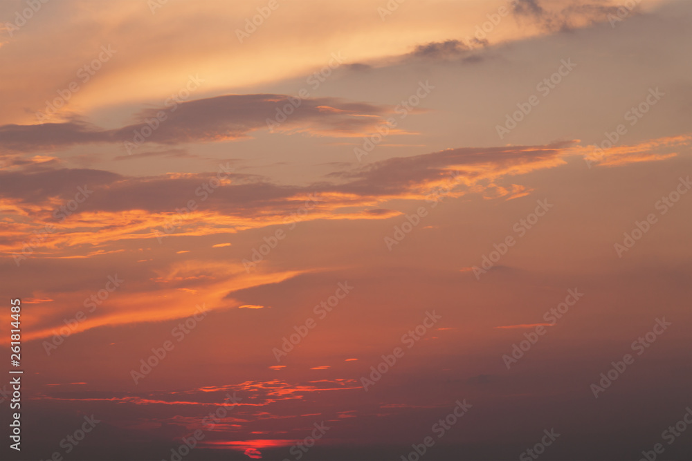 Sunset,  Clouds, Beautiful blue sky, Web banner, colorful sky