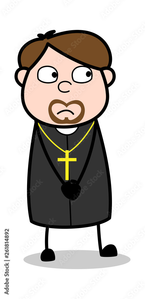 Offender - Cartoon Priest Religious Vector Illustration Offender - Cartoon Priest Religious Vector Illustration