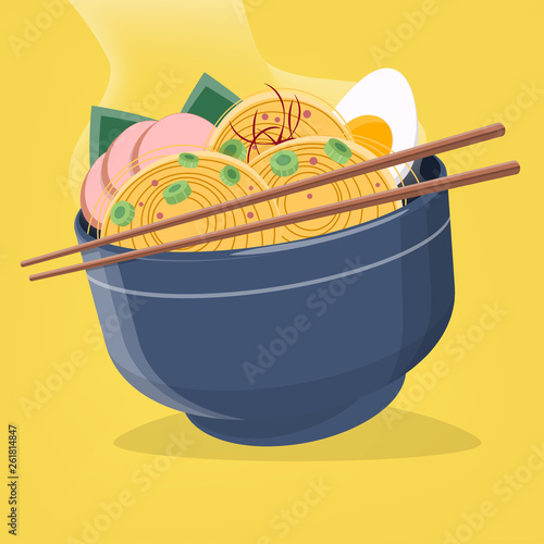 vector illustration of asian ramen noodles