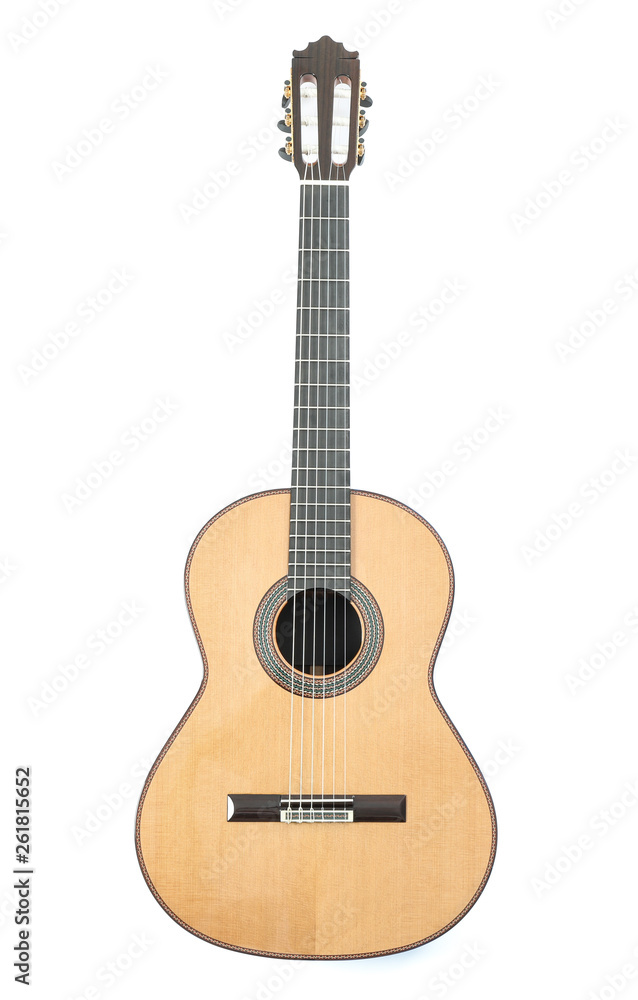 Beautiful classic guitar isolated on white background