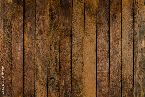 Old Wood Background. Dark brown wooden planks for background. 