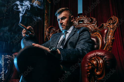 smoking a cigar photo