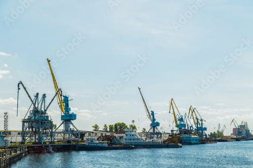 Sea port with cranes and docks