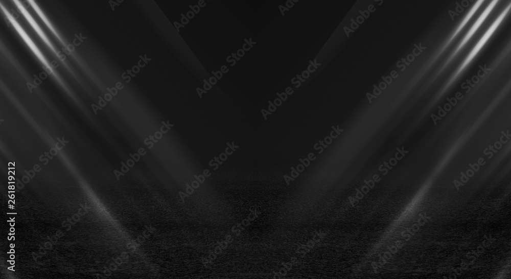 Background of empty street, room. Background of empty scene at night. Concrete coating. Reflection on wet pavement of neon lights. Neon blue lines. Dark abstract background. Background of empty street, room. Background of empty scene at night. Concrete coating. Reflection on wet pavement of neon lights. Neon blue lines. Dark abstract background.
