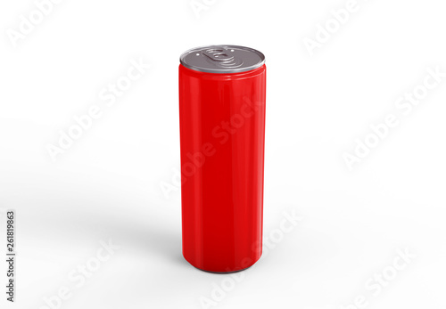 Aluminum can mockup on background. 250ml aluminum soda can mock up.