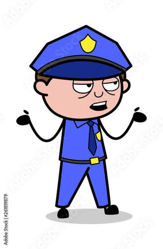 Blameless - Retro Cop Policeman Vector Illustration