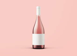 Wine bottle on background. Product packaging brand design. Mock up drink with place for you lable and text.