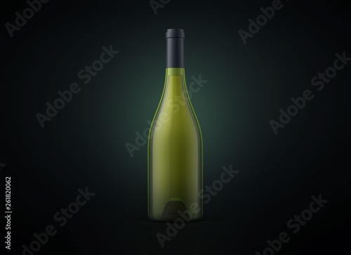 Wine bottle on background. Product packaging brand design. Mock up drink with place for you lable and text.