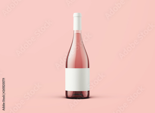 Wine bottle on background. Product packaging brand design. Mock up drink with place for you lable and text. photo