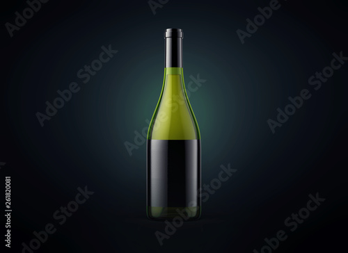 Wine bottle on background. Product packaging brand design. Mock up drink with place for you lable and text.