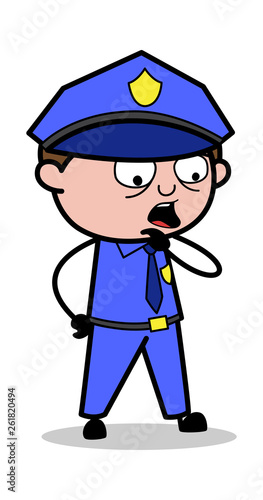 Thought - Retro Cop Policeman Vector Illustration