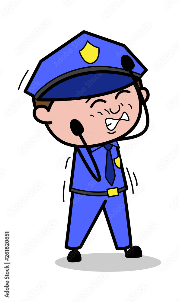 Frustrated - Retro Cop Policeman Vector Illustration Frustrated - Retro Cop Policeman Vector Illustration