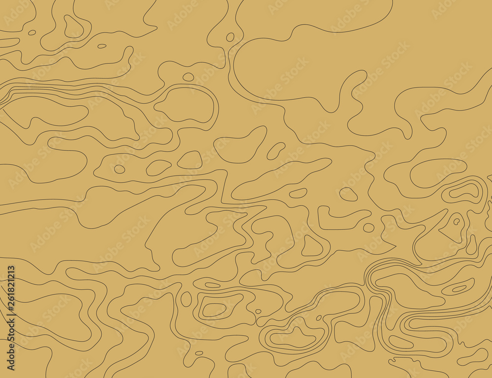 Obraz premium Topographic map on a brown background. Vector illustration .
