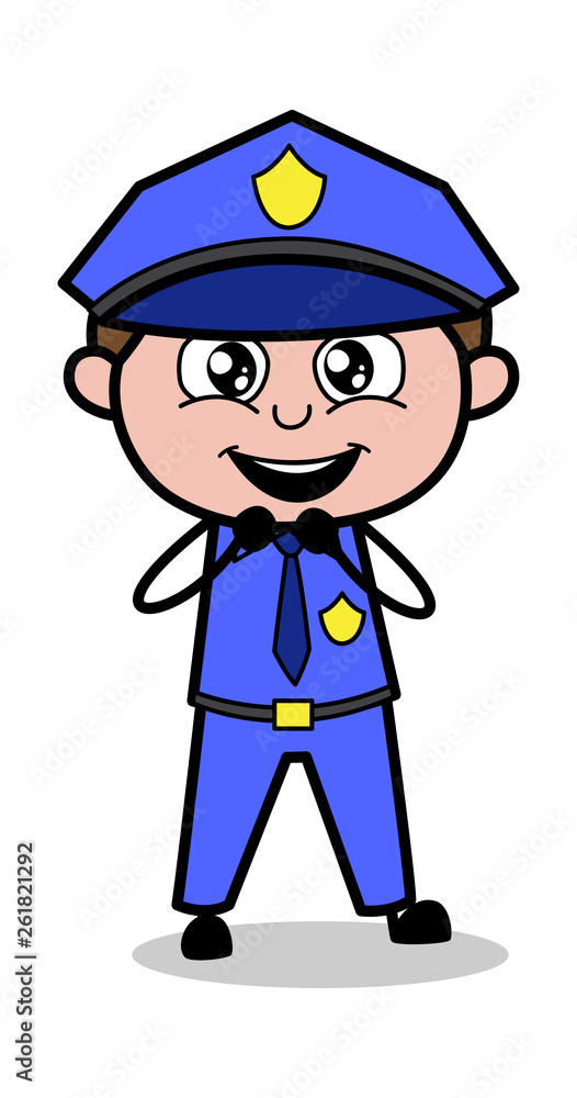 Expectation - Retro Cop Policeman Vector Illustration Expectation - Retro Cop Policeman Vector Illustration