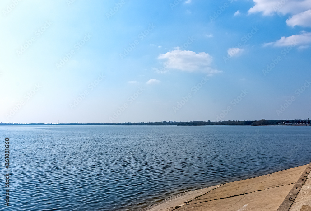 View of Jeziorsko Lake in Lyszkowice, Poland