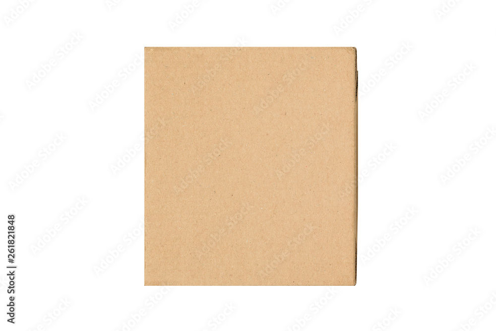 Craft brown square gift box isolate on white background Craft brown square gift box isolate on white background