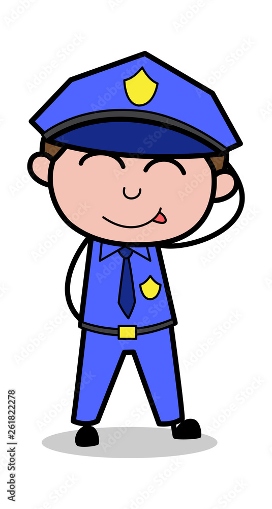 Feeling Guilt - Retro Cop Policeman Vector Illustration Feeling Guilt - Retro Cop Policeman Vector Illustration