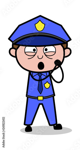 Loving - Retro Cop Policeman Vector Illustration