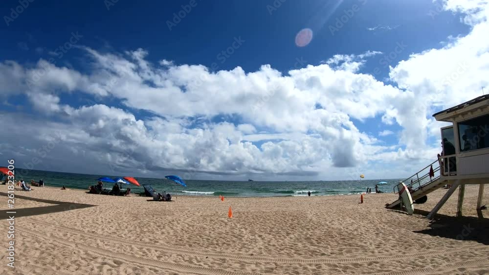 Walking on Fort Lauderdale beach on a cloudy day. Southern Florida, USA. First person point of view Walking on Fort Lauderdale beach on a cloudy day. Southern Florida, USA. First person point of view