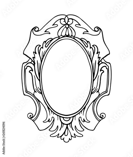 Baroque Oval Doodle Frame