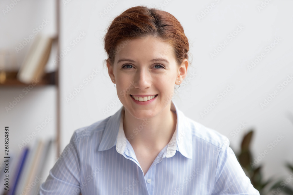 Portrait of happy businesswoman professional manager looking at camera Portrait of happy businesswoman professional manager looking at camera