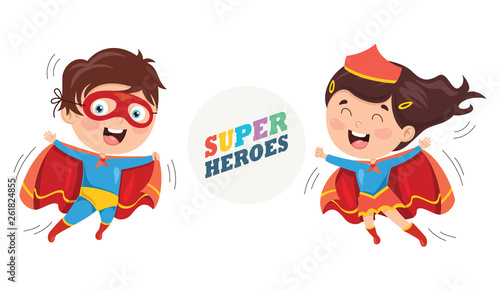 Vector Illustration Of Superheroes