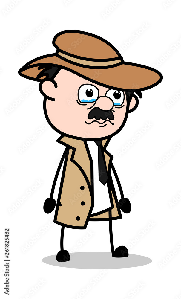Gonna Cry - Retro Cartoon Police Agent Detective Vector Illustration Gonna Cry - Retro Cartoon Police Agent Detective Vector Illustration
