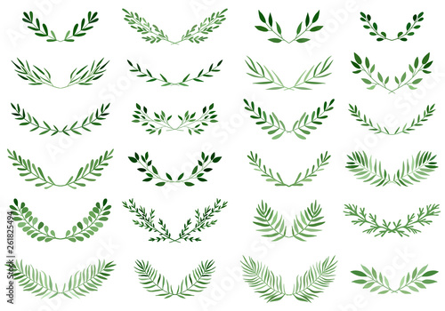 collection of watercolor wreaths, wedding design, vector illustration