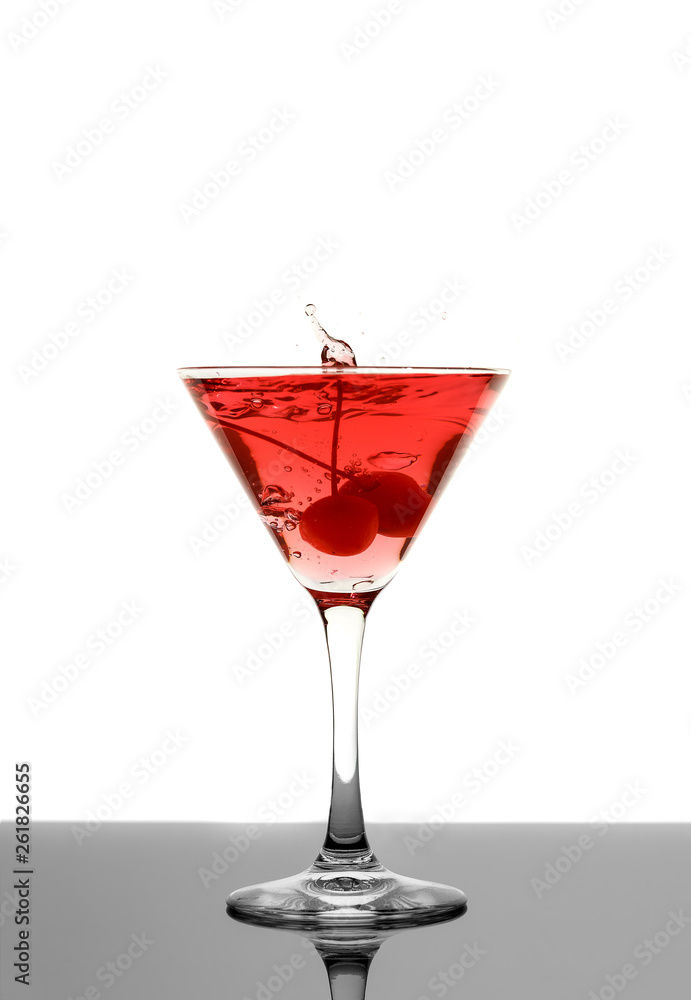 Red Cocktail with Cherries Red Cocktail with Cherries