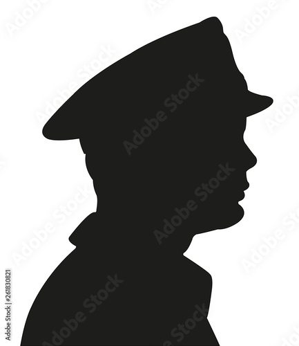 a man with hat silhouette vector