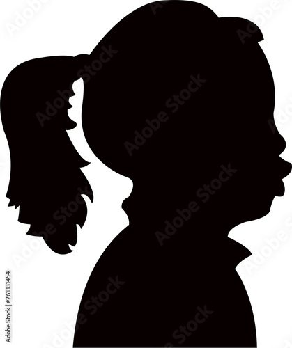 girl head silhouette vector
