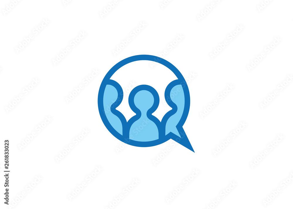 Creative Chat Bubble Circle People Logo Creative Chat Bubble Circle People Logo