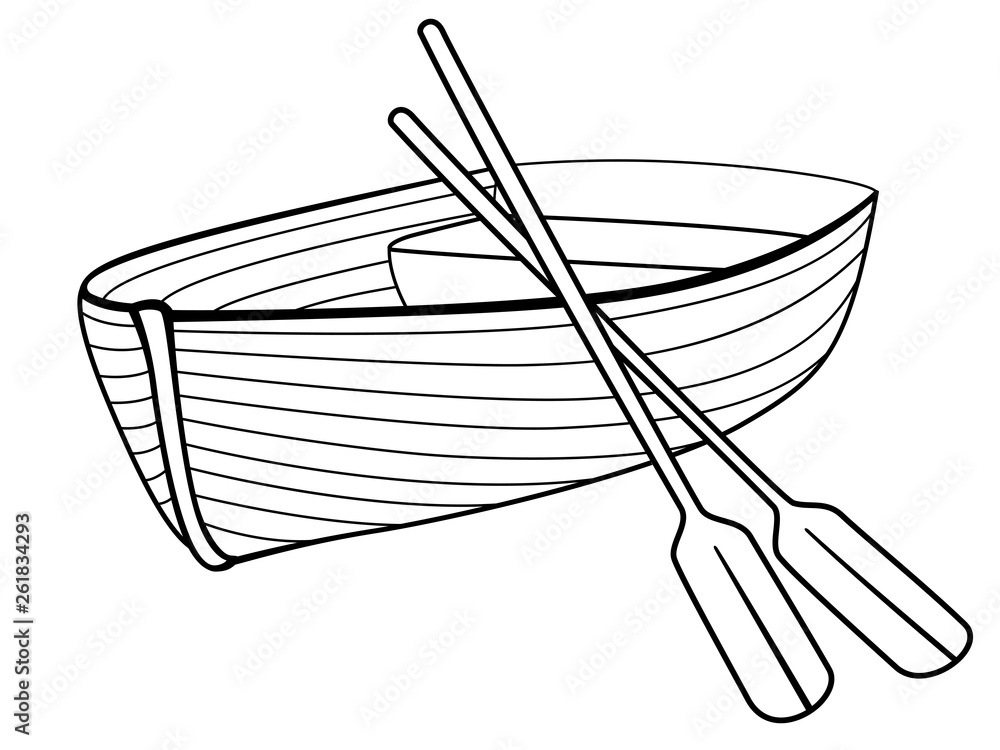 row boat clip art black and white