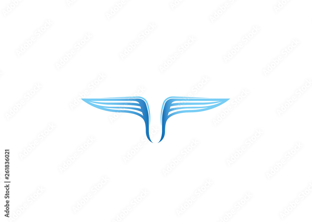 Obraz premium Creative Blue Wings Logo