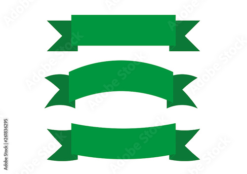 Green banner ribbon vector design for print and web