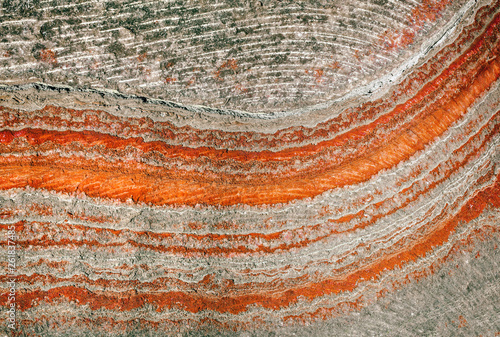 fragment of wall in potassium salt mine