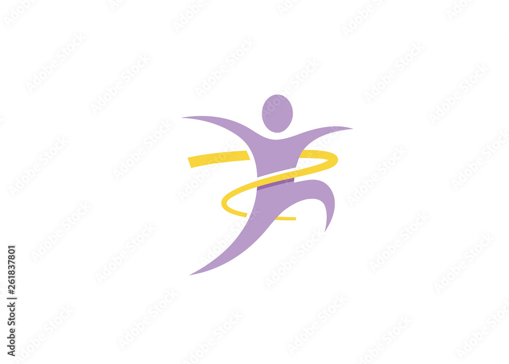 Creative Person Jump Logo Vector