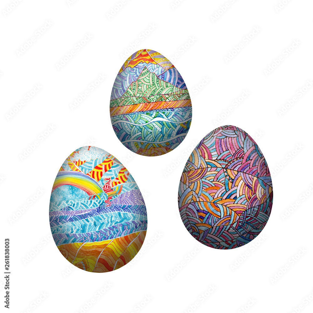 Colorful easter eggs on white background Colorful easter eggs on white background